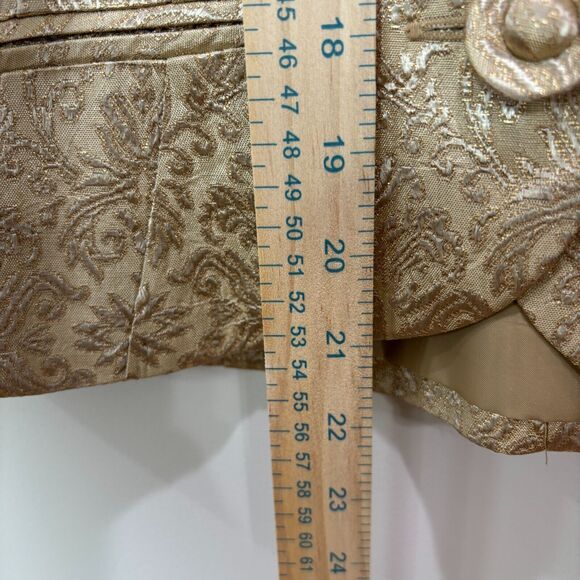 VTG Y2K Arden B Gold Jacket Tapestry Jaquard Print XS Tailored Career 90s Fitted - Picture 5 of 9
